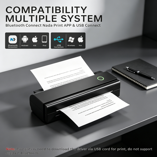 Portable Wireless Thermal Printer – Inkless 8.5x11 & A4 Printer for Travel, Phone & Laptop