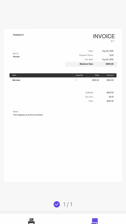 Print a full-size Letter page from your phone